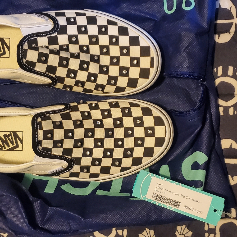 Vans Black and White Checkered Slip-On Shoes